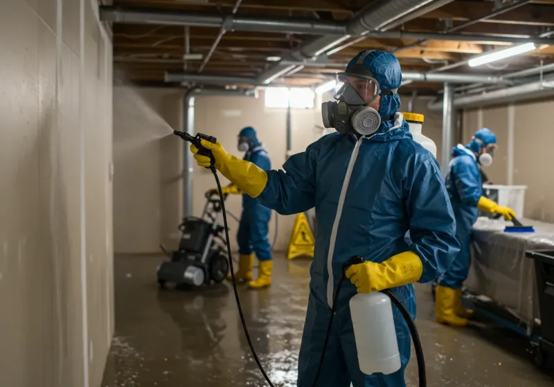 Basement Sanitization and Antimicrobial Treatment process in Bridgeport, AL