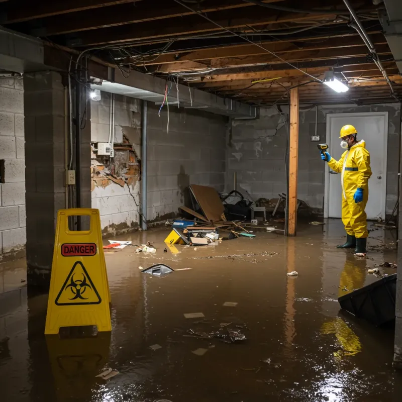 Flooded Basement Electrical Hazard in Bridgeport, AL Property